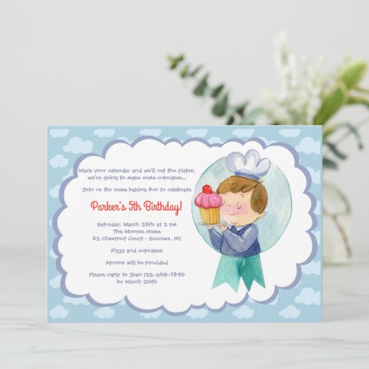 Little Baker Invitation Kaart (Staand voorkant)