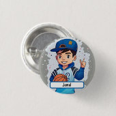 Little Baller Button with Custom Nametag (Voorkant /achterkant)