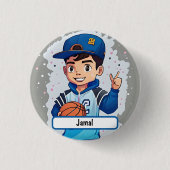 Little Baller Button with Custom Nametag (Voorkant)