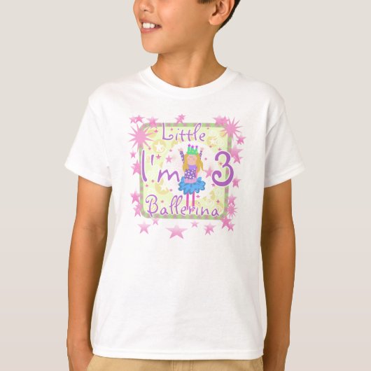 Little Ballerina 3rd Birthday T-shirt (Voorkant)
