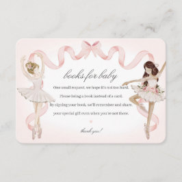 Little Ballerina Baby Boeken voor Baby shower invo Informatiekaartje