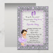 Little Ballerina Baby shower Invitation, trendy Kaart (Voorkant / Achterkant)