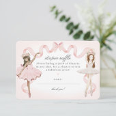 Little Ballerina Baby shower Luier Raffle Insert Informatiekaartje (Staand voorkant)