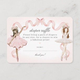 Little Ballerina Baby shower Luier Raffle Insert Informatiekaartje