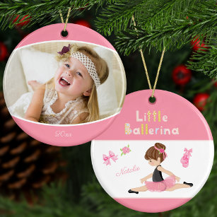 Little Ballerina Ballet Name and Photo Kerstmis Keramisch Ornament