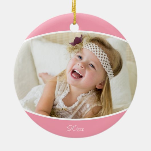 Little Ballerina Ballet Name and Photo Kerstmis Keramisch Ornament (Achterkant)