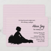 Little Ballerina Birthday Party Kaart (Voorkant / Achterkant)