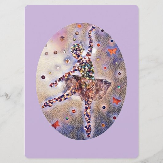 Little Ballerina Cute Dance Show Overweging Programmakaart (Achterkant)