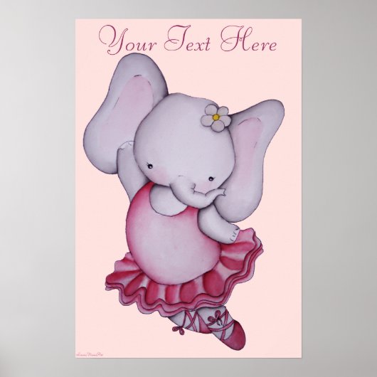 Little Ballerina Elephant Poster for Children (Voorkant)