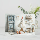 Little Ballerina – Franse Studio Verjaardagsfeest Kaart (Staand voorkant)