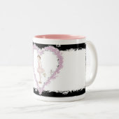 Little Ballerina Holding Roos in Heart Mok (Voorkant rechts)