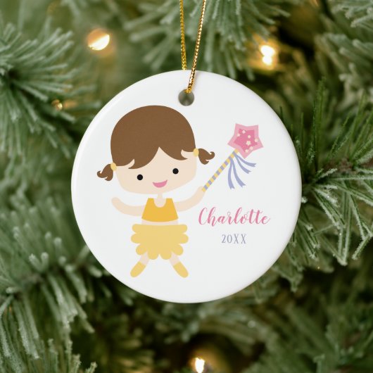 Little Ballerina-kerstversiering Keramisch Ornament (Boom)