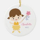 Little Ballerina-kerstversiering Keramisch Ornament (Voorkant)