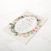 Little Ballerina Kids Verjaardag Roos Gouden Bloem Folie Uitnodiging (Gedraaid)