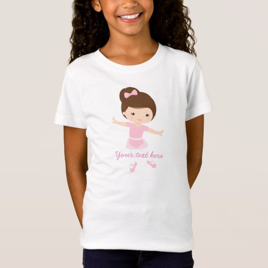 Little Ballerina met Pink Outfit T-shirt (Voorkant)