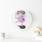 Little Ballerina Mouse Ballet Dancer - Uw kleur Grote Klok (Huis)