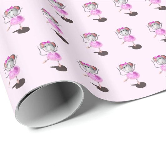 Little Ballerina Mouse Cadeaupapier (Rol Hoek)