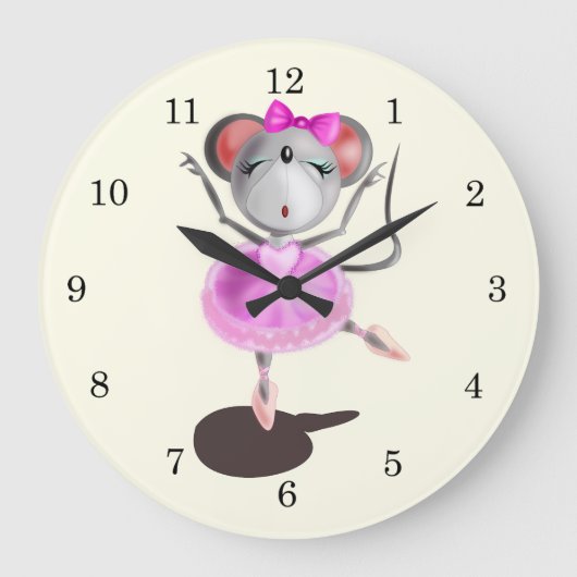 Little Ballerina Mouse Grote Klok (Voorkant)