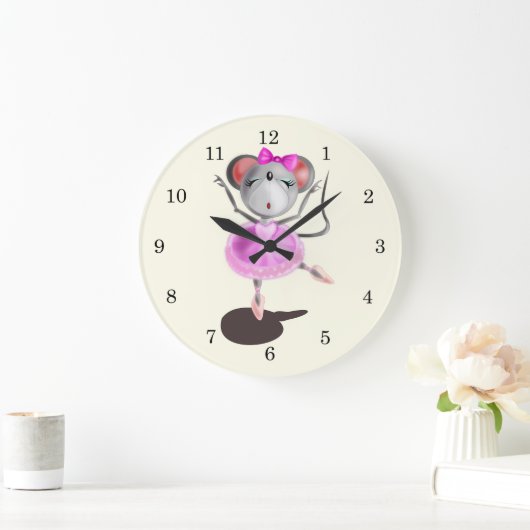 Little Ballerina Mouse Grote Klok (Huis)