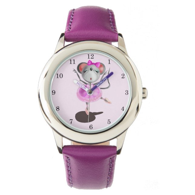 Little Ballerina Mouse Horloge (Voorkant)