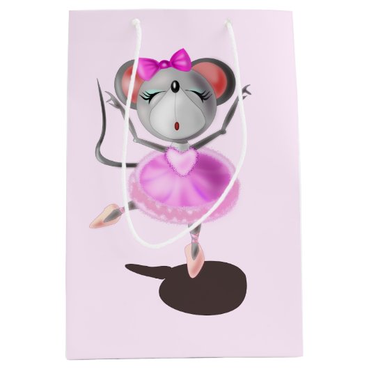 Little Ballerina Mouse Medium Cadeauzakje (Voorkant)