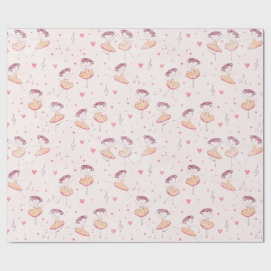 Little Ballerina op lichte achtergrond Cadeaupapier (Vlak)