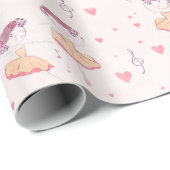 Little Ballerina op lichte achtergrond Cadeaupapier (Rol Hoek)