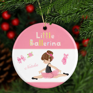 Little Ballerina Pink Ballet Girls Name Keramisch Ornament