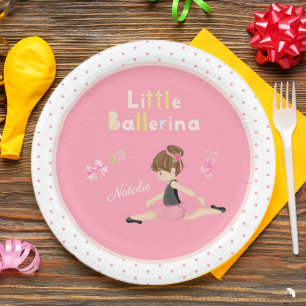 Little Ballerina Pink Ballet Girls Name Party Papieren Bordje