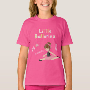 Little Ballerina Pink Ballet Girls Name T-Shirt