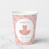 Little Ballerina Pink Tutu Baby shower Papieren Bekers (Achterkant)