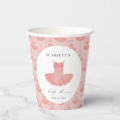 Little Ballerina Pink Tutu Baby shower Papieren Bekers (Voorkant)