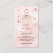 Little Ballerina Roze Baby shower Boeken voor Baby Informatiekaartje (Voorkant)