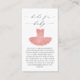 Little Ballerina Roze Baby shower Boeken voor Baby Informatiekaartje