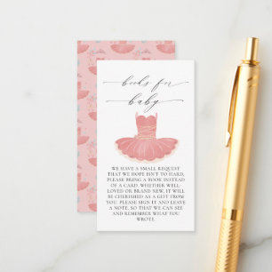 Little Ballerina Roze Baby shower Boeken voor Baby Informatiekaartje