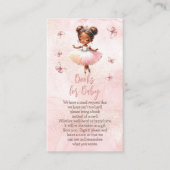 Little Ballerina Roze Baby shower Boeken voor Baby Informatiekaartje (Voorkant)
