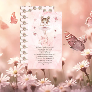 Little Ballerina Roze Baby shower Boeken voor Baby Informatiekaartje