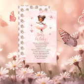 Little Ballerina Roze Baby shower Boeken voor Baby Informatiekaartje