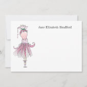 Little Ballerina roze Personalized Bedankkaart (Voorkant)