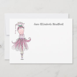 Little Ballerina roze Personalized Bedankkaart