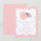 Little Ballerina Tutu Girl Baby Shower Invitations Kaart (Voorkant / Achterkant)