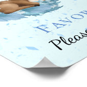 Little Bambi Blue Flowers Clouds Dust Favors Sign Poster (Hoek)