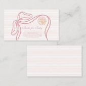 Little Bambina Roze Italiaans Baby shower Informatiekaartje (Voorkant / Achterkant)