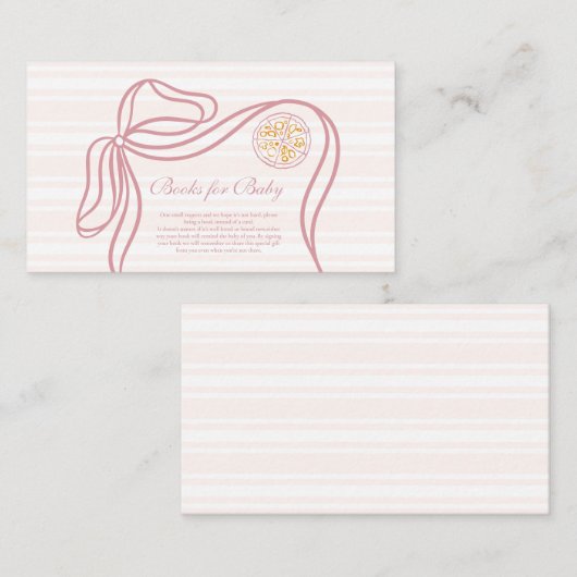 Little Bambina Roze Italiaans Baby shower Informatiekaartje (Voorkant / Achterkant)