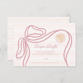 Little Bambina Roze Italiaans Baby shower Informatiekaartje (Voorkant / Achterkant)