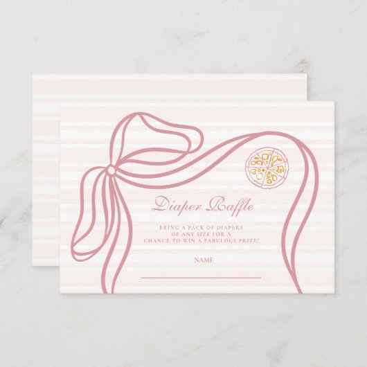 Little Bambina Roze Italiaans Baby shower Informatiekaartje (Voorkant / Achterkant)