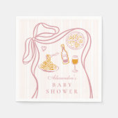 Little Bambina Roze Italiaans Baby shower Servet (Voorkant)