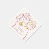 Little Bambina Roze Italiaans Baby shower Servet (Hoek)
