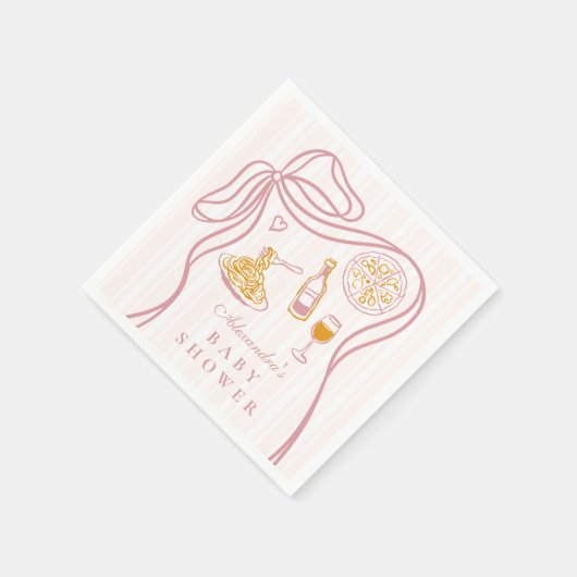 Little Bambina Roze Italiaans Baby shower Servet (Hoek)