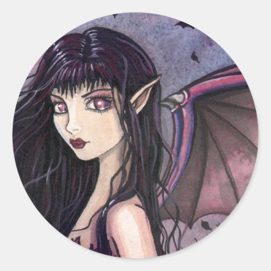 Little Bat Girl Vampire Fairy Stickers (Voorkant)